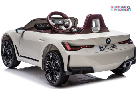 BMW i4 JE1009 na akumulator - biały, 4x45W 12V/7Ah, pilot, EVA, ekoskóra, pas, LED, BT [29010]