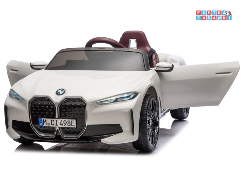BMW i4 JE1009 na akumulator - biały, 4x45W 12V/7Ah, pilot, EVA, ekoskóra, pas, LED, BT [29010]