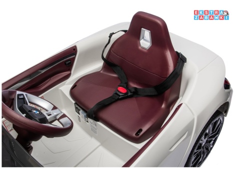 BMW i4 JE1009 na akumulator - biały, 4x45W 12V/7Ah, pilot, EVA, ekoskóra, pas, LED, BT [29010]