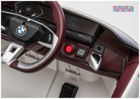 BMW i4 JE1009 na akumulator - biały, 4x45W 12V/7Ah, pilot, EVA, ekoskóra, pas, LED, BT [29010]