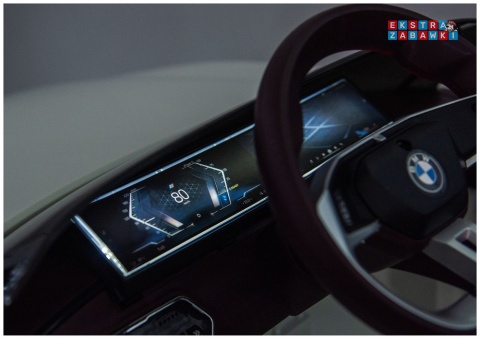 BMW i4 JE1009 na akumulator - biały, 4x45W 12V/7Ah, pilot, EVA, ekoskóra, pas, LED, BT [29010]