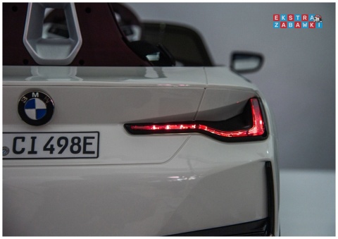 BMW i4 JE1009 na akumulator - biały, 4x45W 12V/7Ah, pilot, EVA, ekoskóra, pas, LED, BT [29010]