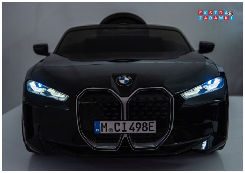 BMW i4 JE1009 na akumulator - czarny, 4x45W 12V/7Ah, pilot, EVA, ekoskóra, pas, LED, BT [29011]