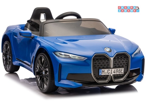 BMW i4 JE1009 na akumulator - niebieski, 4x45W 12V/7Ah, pilot, EVA, ekoskóra, pas, LED, BT [29013]