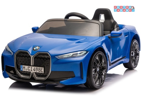 BMW i4 JE1009 na akumulator - niebieski, 4x45W 12V/7Ah, pilot, EVA, ekoskóra, pas, LED, BT [29013]