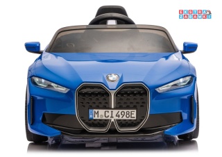 BMW i4 JE1009 na akumulator - niebieski, 4x45W 12V/7Ah, pilot, EVA, ekoskóra, pas, LED, BT [29013]