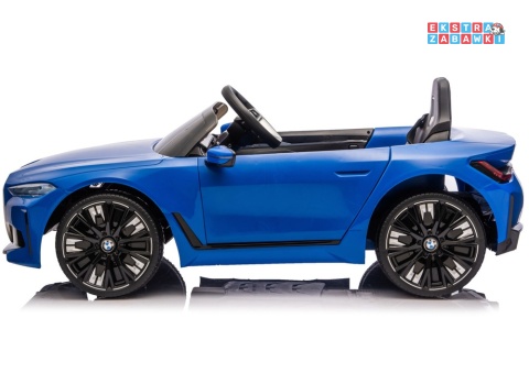 BMW i4 JE1009 na akumulator - niebieski, 4x45W 12V/7Ah, pilot, EVA, ekoskóra, pas, LED, BT [29013]