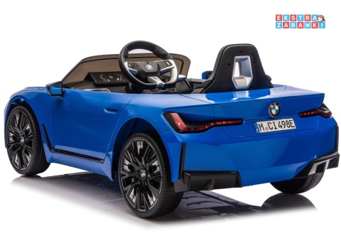 BMW i4 JE1009 na akumulator - niebieski, 4x45W 12V/7Ah, pilot, EVA, ekoskóra, pas, LED, BT [29013]