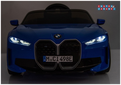 BMW i4 JE1009 na akumulator - niebieski, 4x45W 12V/7Ah, pilot, EVA, ekoskóra, pas, LED, BT [29013]