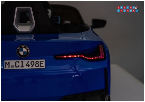 BMW i4 JE1009 na akumulator - niebieski, 4x45W 12V/7Ah, pilot, EVA, ekoskóra, pas, LED, BT [29013]