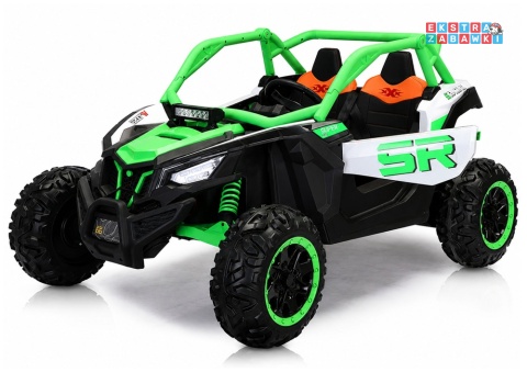 Buggy KKL-808 na akumulator - zielony, 4x75W 24V/7Ah, pilot, dwuosobowy, LED, EVA, panel muzyczny z BT [31713]