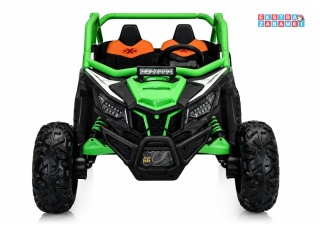 Buggy KKL-808 na akumulator - zielony, 4x75W 24V/7Ah, pilot, dwuosobowy, LED, EVA, panel muzyczny z BT [31713]
