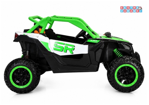 Buggy KKL-808 na akumulator - zielony, 4x75W 24V/7Ah, pilot, dwuosobowy, LED, EVA, panel muzyczny z BT [31713]