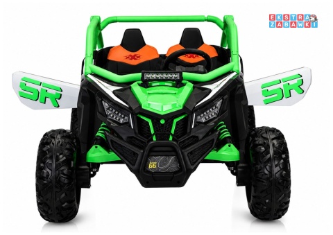 Buggy KKL-808 na akumulator - zielony, 4x75W 24V/7Ah, pilot, dwuosobowy, LED, EVA, panel muzyczny z BT [31713]