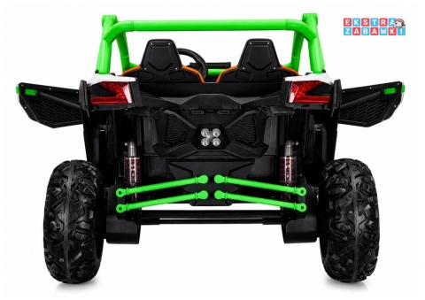 Buggy KKL-808 na akumulator - zielony, 4x75W 24V/7Ah, pilot, dwuosobowy, LED, EVA, panel muzyczny z BT [31713]