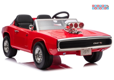 Dodge Charger R/T DLS-K12 na akumulator - czerwony, 2x200W 24V/7Ah, pilot, EVA, ekoskóra, pas, LED, BT [29152]