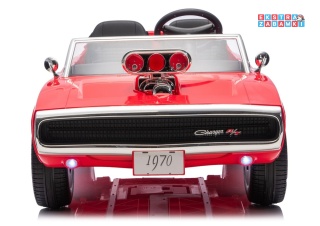Dodge Charger R/T DLS-K12 na akumulator - czerwony, 2x200W 24V/7Ah, pilot, EVA, ekoskóra, pas, LED, BT [29152]
