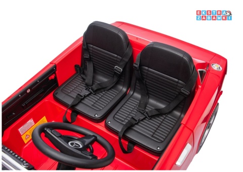Dodge Charger R/T DLS-K12 na akumulator - czerwony, 2x200W 24V/7Ah, pilot, EVA, ekoskóra, pas, LED, BT [29152]