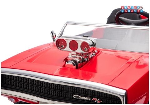 Dodge Charger R/T DLS-K12 na akumulator - czerwony, 2x200W 24V/7Ah, pilot, EVA, ekoskóra, pas, LED, BT [29152]