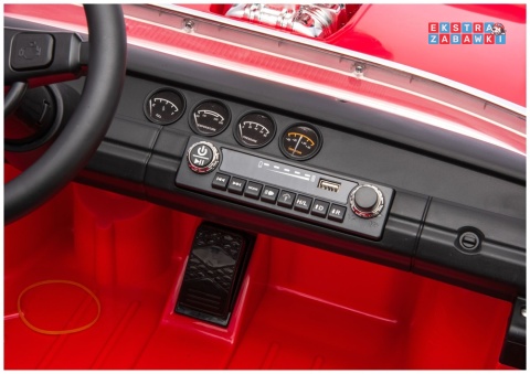 Dodge Charger R/T DLS-K12 na akumulator - czerwony, 2x200W 24V/7Ah, pilot, EVA, ekoskóra, pas, LED, BT [29152]