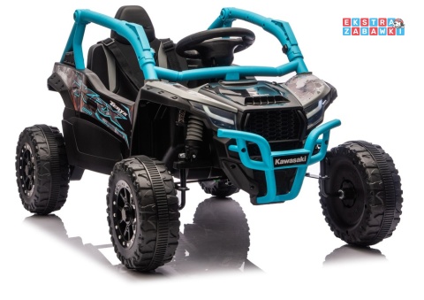 Kawasaki JS330 buggy na akumulator - niebieski, 2x100W, EVA, ekoskóra, LED, Bluetooth, pilot [28761]
