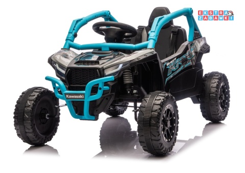 Kawasaki JS330 buggy na akumulator - niebieski, 2x100W, EVA, ekoskóra, LED, Bluetooth, pilot [28761]