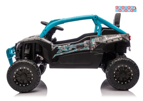 Kawasaki JS330 buggy na akumulator - niebieski, 2x100W, EVA, ekoskóra, LED, Bluetooth, pilot [28761]
