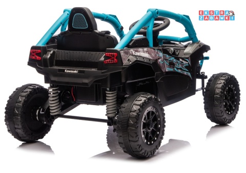 Kawasaki JS330 buggy na akumulator - niebieski, 2x100W, EVA, ekoskóra, LED, Bluetooth, pilot [28761]