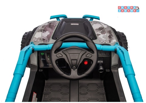Kawasaki JS330 buggy na akumulator - niebieski, 2x100W, EVA, ekoskóra, LED, Bluetooth, pilot [28761]