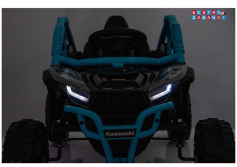 Kawasaki JS330 buggy na akumulator - niebieski, 2x100W, EVA, ekoskóra, LED, Bluetooth, pilot [28761]