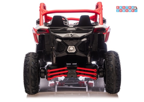 Buggy Maverick CAN-AM Turbo RS pompowane koła na akumulator - czerwony, 4x200W 24V/14Ah, ekoskóra, pilot, LED [29487]