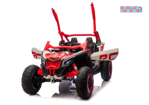 Buggy Maverick CAN-AM Turbo RS pompowane koła na akumulator - czerwony, 4x200W 24V/14Ah, ekoskóra, pilot, LED [29487]