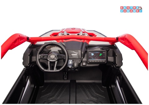 Buggy Maverick CAN-AM Turbo RS pompowane koła na akumulator - czerwony, 4x200W 24V/14Ah, ekoskóra, pilot, LED [29487]