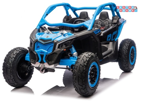 Buggy Maverick CAN-AM Turbo RS pompowane koła na akumulator - niebieski, 4x200W 24V/14Ah, ekoskóra, pilot, LED [29489]