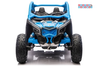 Buggy Maverick CAN-AM Turbo RS pompowane koła na akumulator - niebieski, 4x200W 24V/14Ah, ekoskóra, pilot, LED [29489]