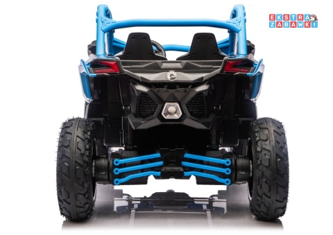 Buggy Maverick CAN-AM Turbo RS pompowane koła na akumulator - niebieski, 4x200W 24V/14Ah, ekoskóra, pilot, LED [29489]