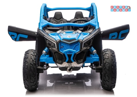 Buggy Maverick CAN-AM Turbo RS pompowane koła na akumulator - niebieski, 4x200W 24V/14Ah, ekoskóra, pilot, LED [29489]