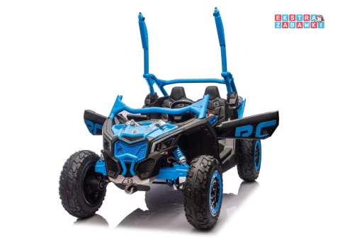 Buggy Maverick CAN-AM Turbo RS pompowane koła na akumulator - niebieski, 4x200W 24V/14Ah, ekoskóra, pilot, LED [29489]