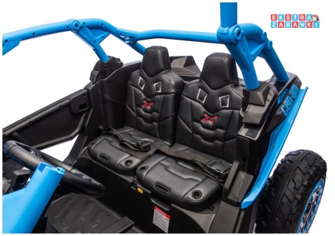 Buggy Maverick CAN-AM Turbo RS pompowane koła na akumulator - niebieski, 4x200W 24V/14Ah, ekoskóra, pilot, LED [29489]