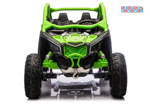 Buggy Maverick CAN-AM Turbo RS pompowane koła na akumulator - zielony, 4x200W 24V/14Ah, ekoskóra, pilot, LED [29488]