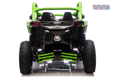 Buggy Maverick CAN-AM Turbo RS pompowane koła na akumulator - zielony, 4x200W 24V/14Ah, ekoskóra, pilot, LED [29488]