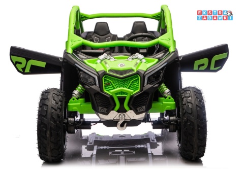 Buggy Maverick CAN-AM Turbo RS pompowane koła na akumulator - zielony, 4x200W 24V/14Ah, ekoskóra, pilot, LED [29488]