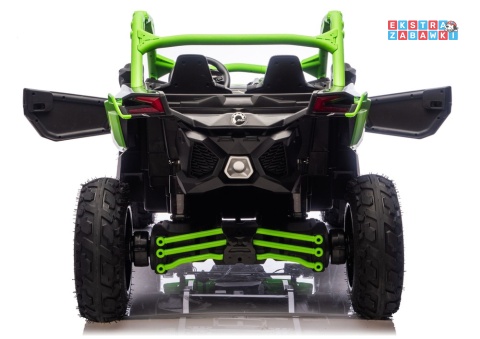 Buggy Maverick CAN-AM Turbo RS pompowane koła na akumulator - zielony, 4x200W 24V/14Ah, ekoskóra, pilot, LED [29488]