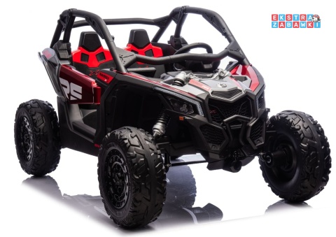 Buggy Maverick CAN-AM Turbo DK-CA001 - czerwony lakierowany, 4x200W 24V/14Ah, pilot, pompowane koła, panel muzyczny [31721]