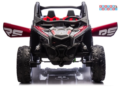 Buggy Maverick CAN-AM Turbo DK-CA001 - czerwony lakierowany, 4x200W 24V/14Ah, pilot, pompowane koła, panel muzyczny [31721]