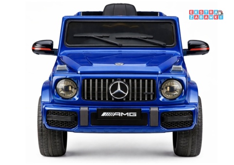 Mercedes AMG G63 lakierowany na akumulator - niebieski, 2x200W 12V/7Ah, pilot, EVA, ekoskóra, LED, panel muzyczny z BT [29008]