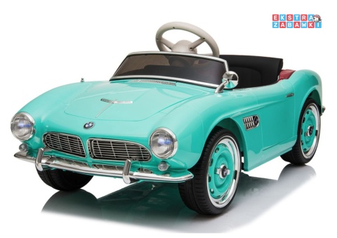 BMW Retro SX1938 na akumulator - miętowy, 2x35W 12V/7Ah, pilot, EVA, ekoskóra, LED, podświetlana deska, MP3 [5334]