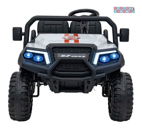 Champion buggy na akumulator dwuosobowy - biały, 2x200W 24V/9Ah, pilot, ekoskóra, EVA [XMX-650C]