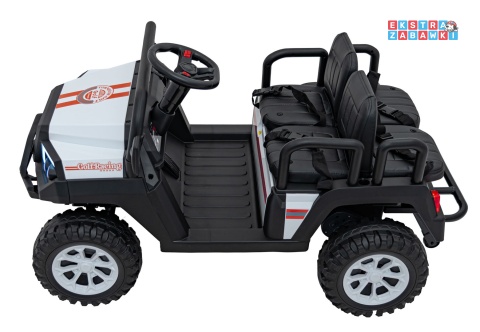 Champion buggy na akumulator dwuosobowy - biały, 2x200W 24V/9Ah, pilot, ekoskóra, EVA [XMX-650C]