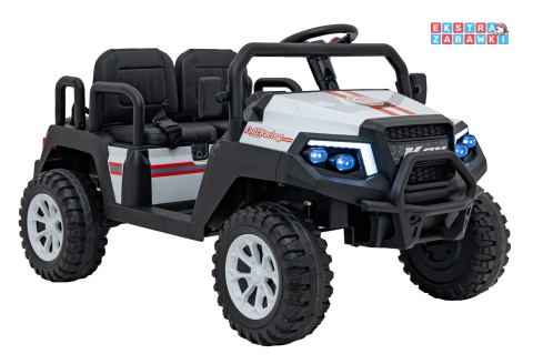 Champion buggy na akumulator dwuosobowy - biały, 2x200W 24V/9Ah, pilot, ekoskóra, EVA [XMX-650C]
